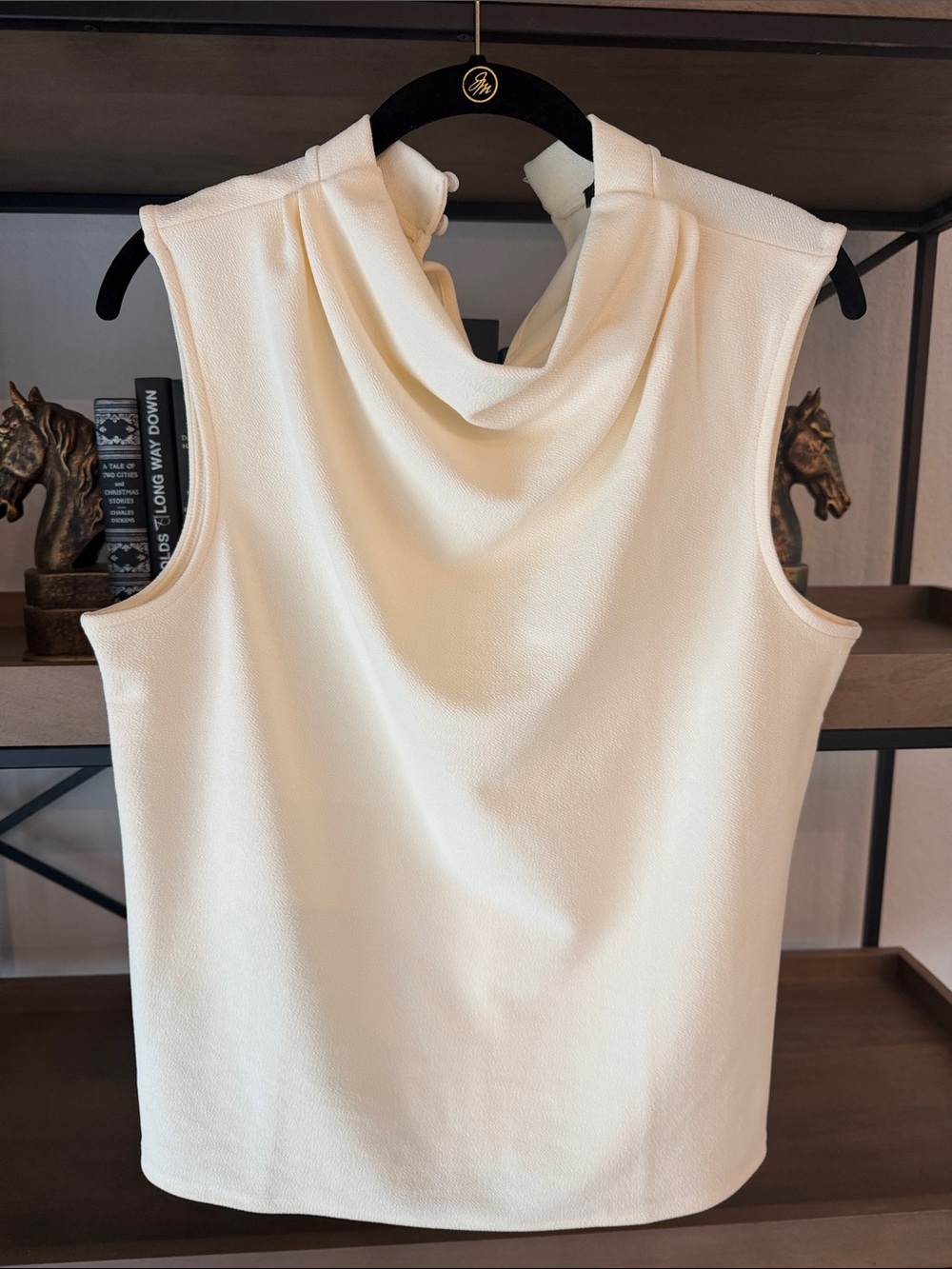 Ann Taylor Factory Ivory Sleeveless Textured Top